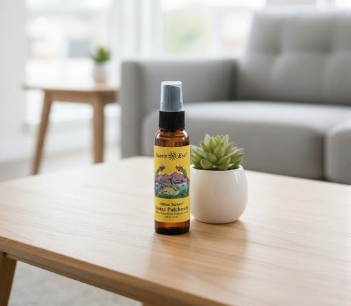 Sun's Eye Sweet Patchouly Mist - Aromatic Floral Fragrance for Body and Home - Divine Intentions