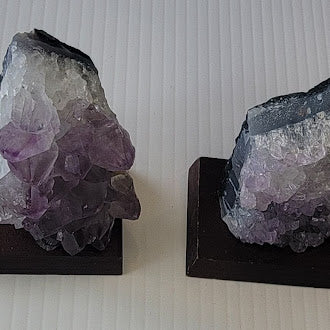 Light Purple Amethyst Druzy on Wood Base