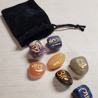 Sanskrit Engraved Chakra Set