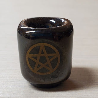 Ceramic Chime Candle Holder With Pentacle