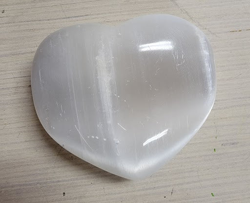 White Selenite Heart 50-60 MM