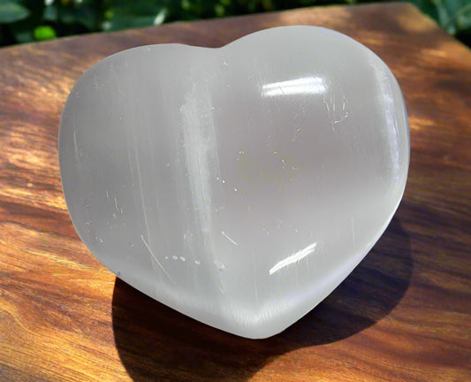 White Selenite Heart 50-60 MM