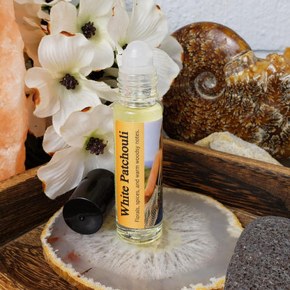 Shadow Scents White Patchouli Roll-On Perfume Body Oil – A Warm Blend of Florals, Spices & Woods