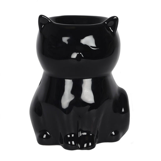 Shiny Black Cat Oil Burner