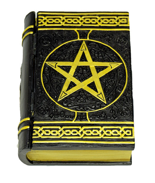 Black Pentagram Book Box With Gold Design