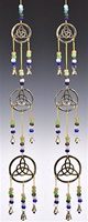 Triple triquetra Brass Chime with Beads 25" Long