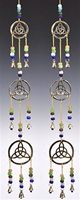 Triple triquetra Brass Chime with Beads 25" Long