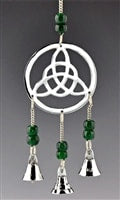 Triquetra Chrome Chime with Beads 9" Long