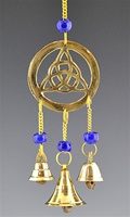 Triquetra Brass Chime With Beads 9" Long