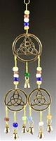Triple Triquetra Chime with Beads 12" Long