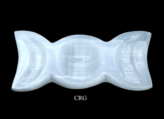 Hand Carved Triple Moon Selenite Bowl