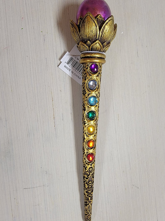 Magic Wand With Ball & Chakra Stones