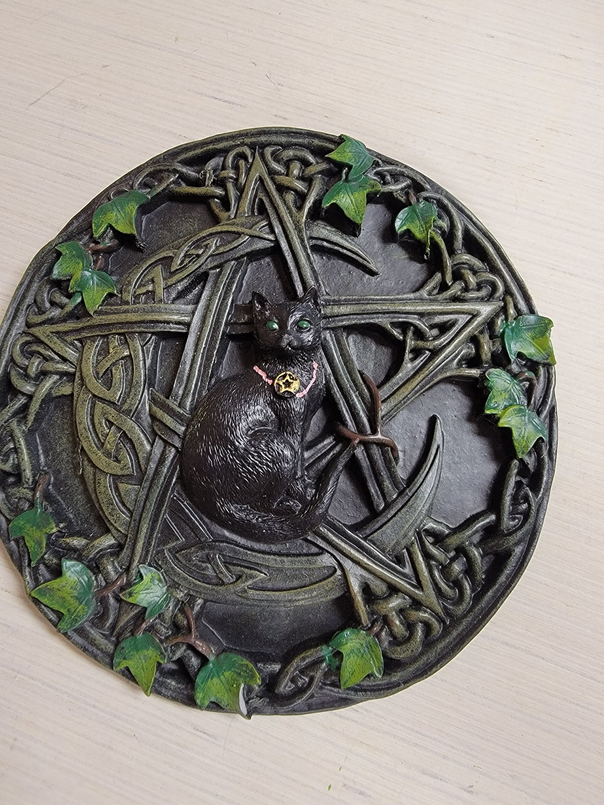 Cat Pentagram Wall Plaque