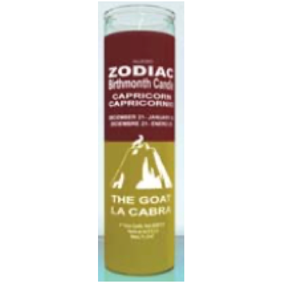 Zodiac Capricorn 7 Day Candle, Red/Yellow