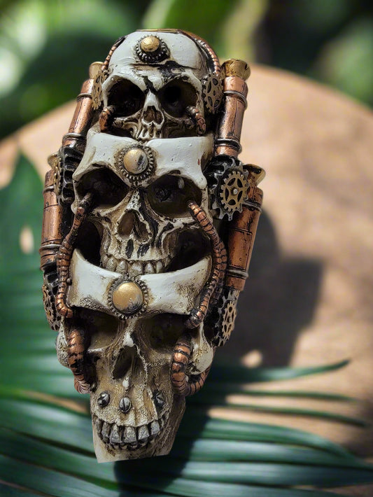 Steampunk Skulls Backflow Incense Burner