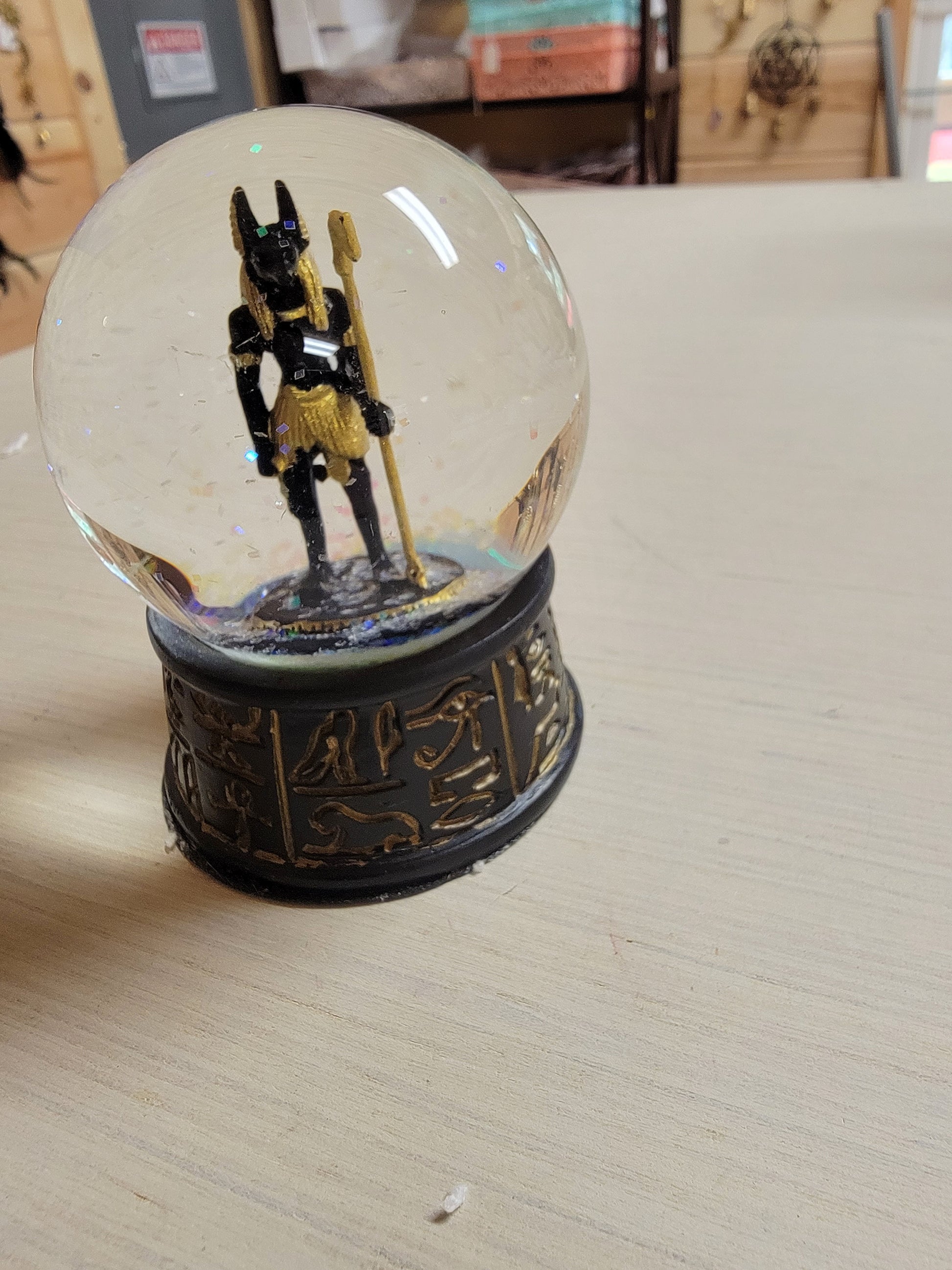 Small Anubis Water Globe