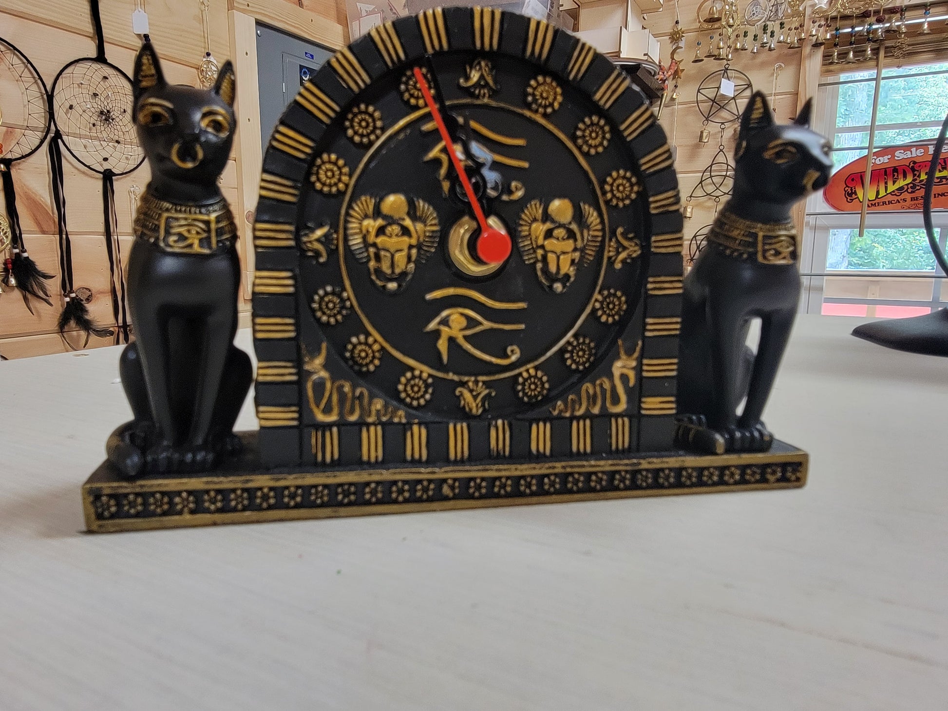Bastet Statue W/Clock