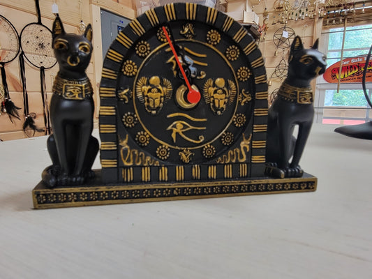 Bastet Statue W/Clock