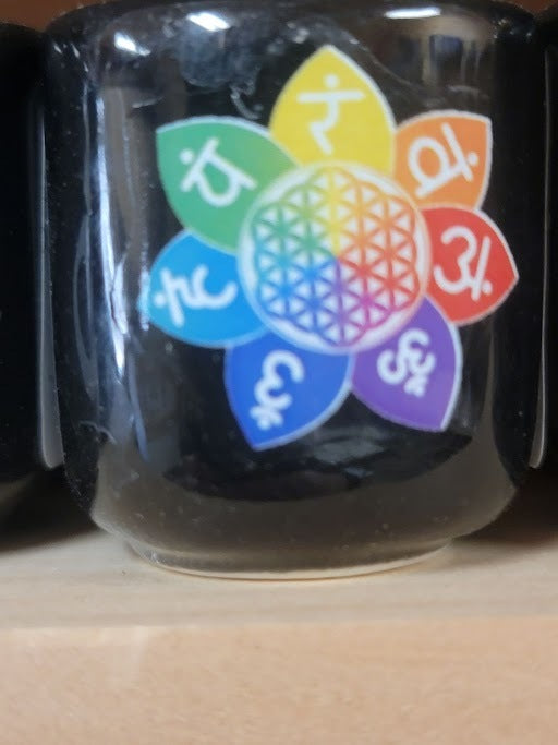 Flower of Life W/7 Chakras Chime Mini Candle Holder