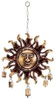 Sun Face Chime with Bells - 12"W, 21"H