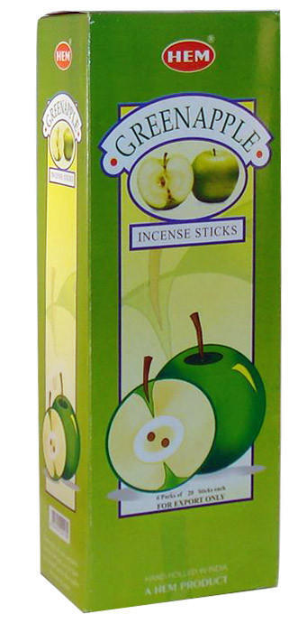 Hem Hexagon Green Apple Incense Sticks