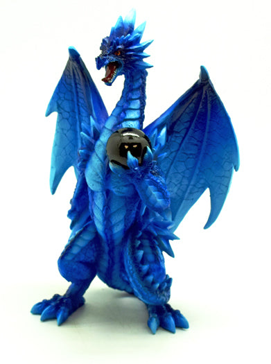 Vibrant Blue Dragon Holding Ball