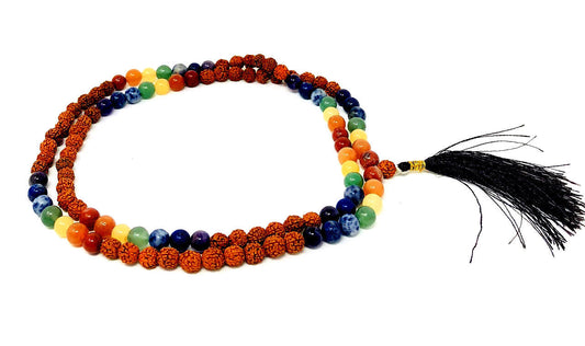 Rudraksha+7 Chakra 8mm beads Japa Mala #5(Prayer Mala)