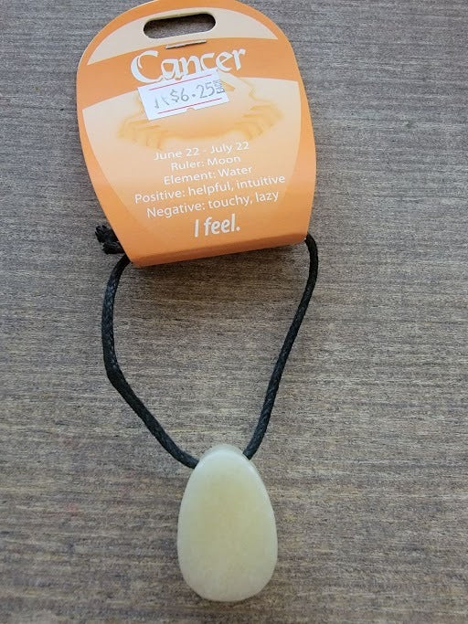 Cancer Orange Calcite Gemstone Necklace