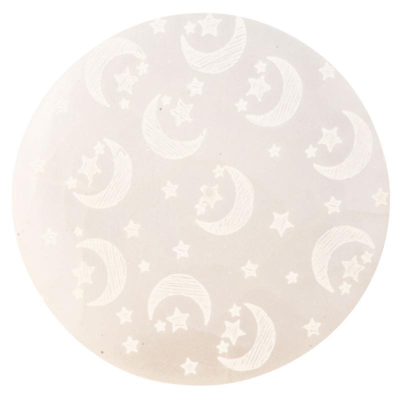 4" Round Charging Plate With Moon & Stars