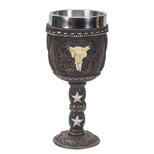 Western Cow Skull Goblet