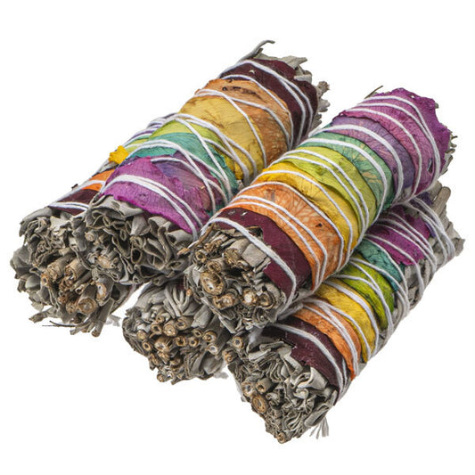 7 Chakra White Sage Smudge Stick 4 Inch