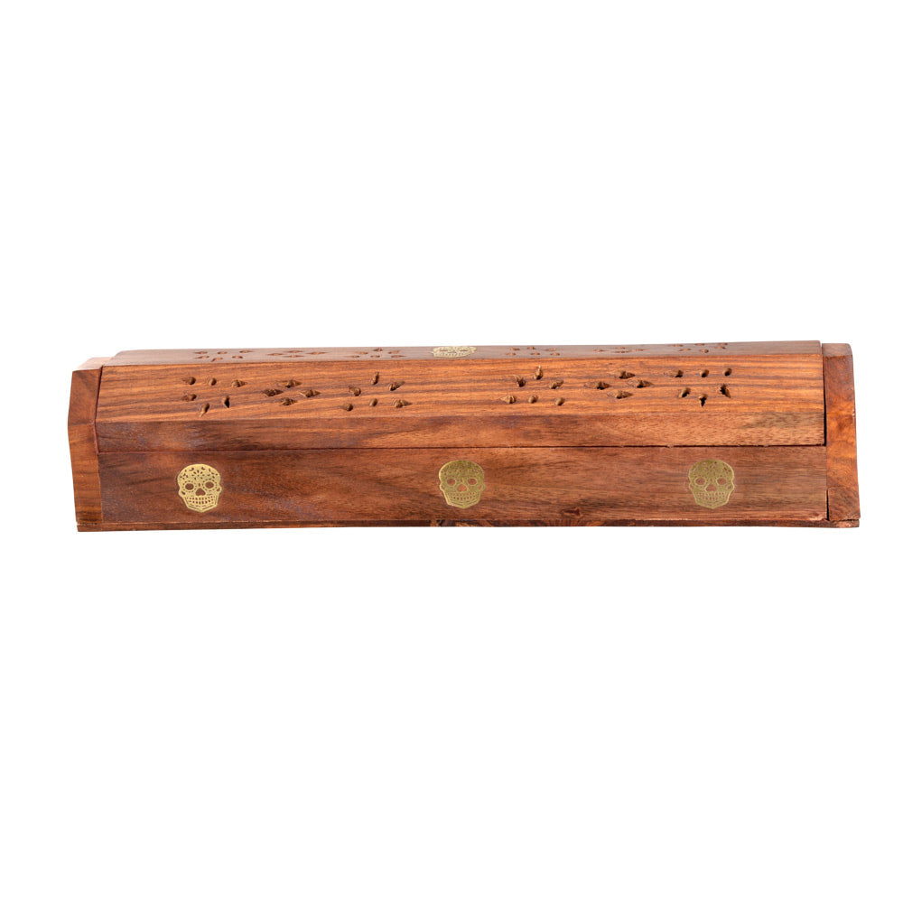 Sugar Skull 12 Inch Incense Ash Catcher Box