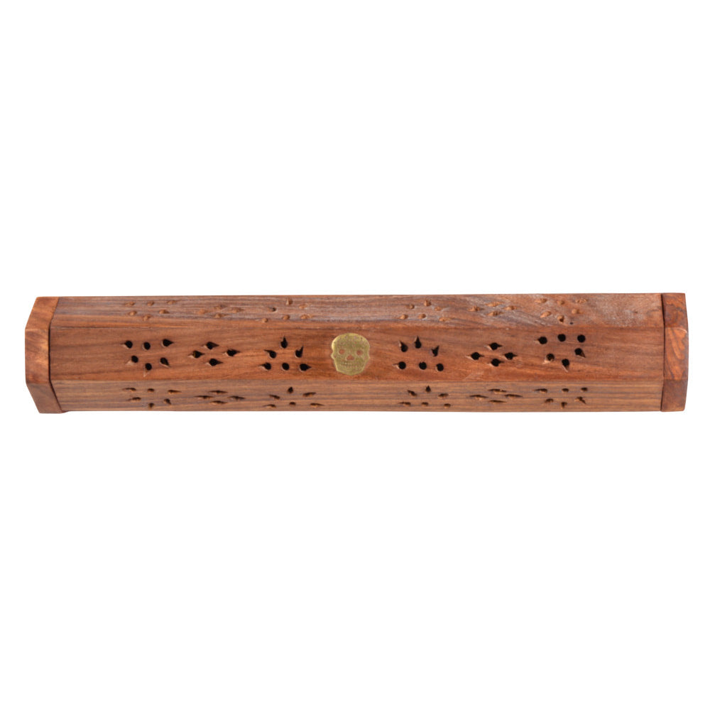 Sugar Skull 12 Inch Incense Ash Catcher Box