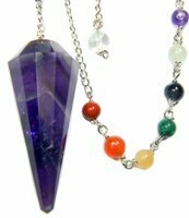 Pendulum Amethyst With Chakra Chain