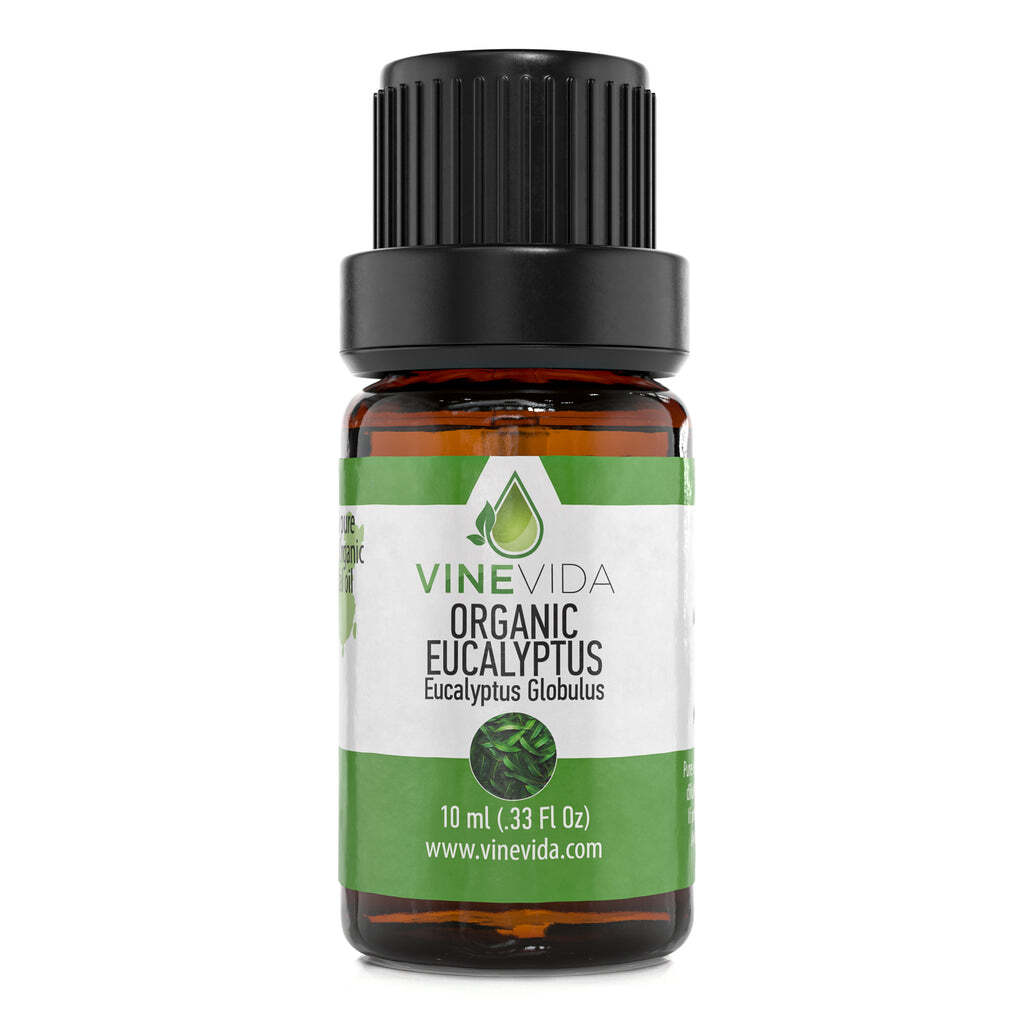 Natural Organic Eucalyptus Essential Oil - 100% Pure Undiluted Organic Therapeutic Grade Oil by VINEVIDA - 10mL Eucalyptus Diffuser Aromatherapy - Organic Eucalyptus Oil for Pain & More (10mL)