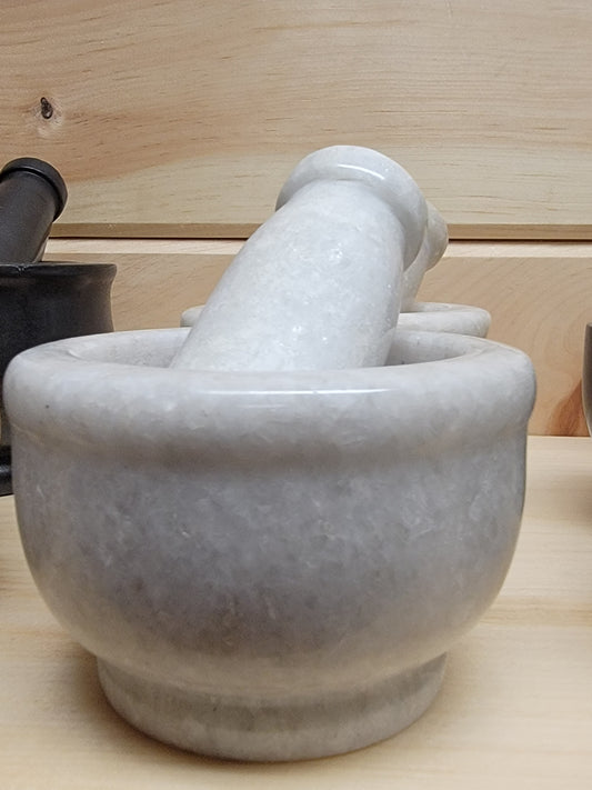 Mortar & Pestle White 4" Marble