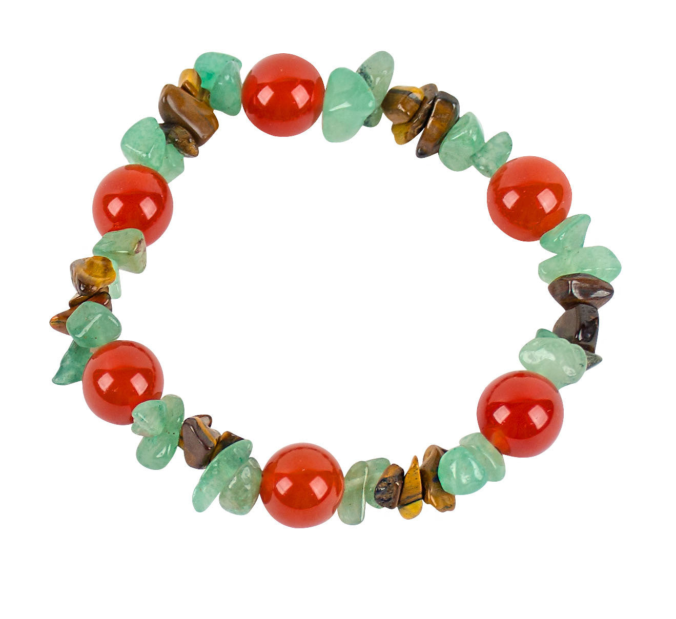 Natural Gemstone Bracelet Carnelian & Aventurine