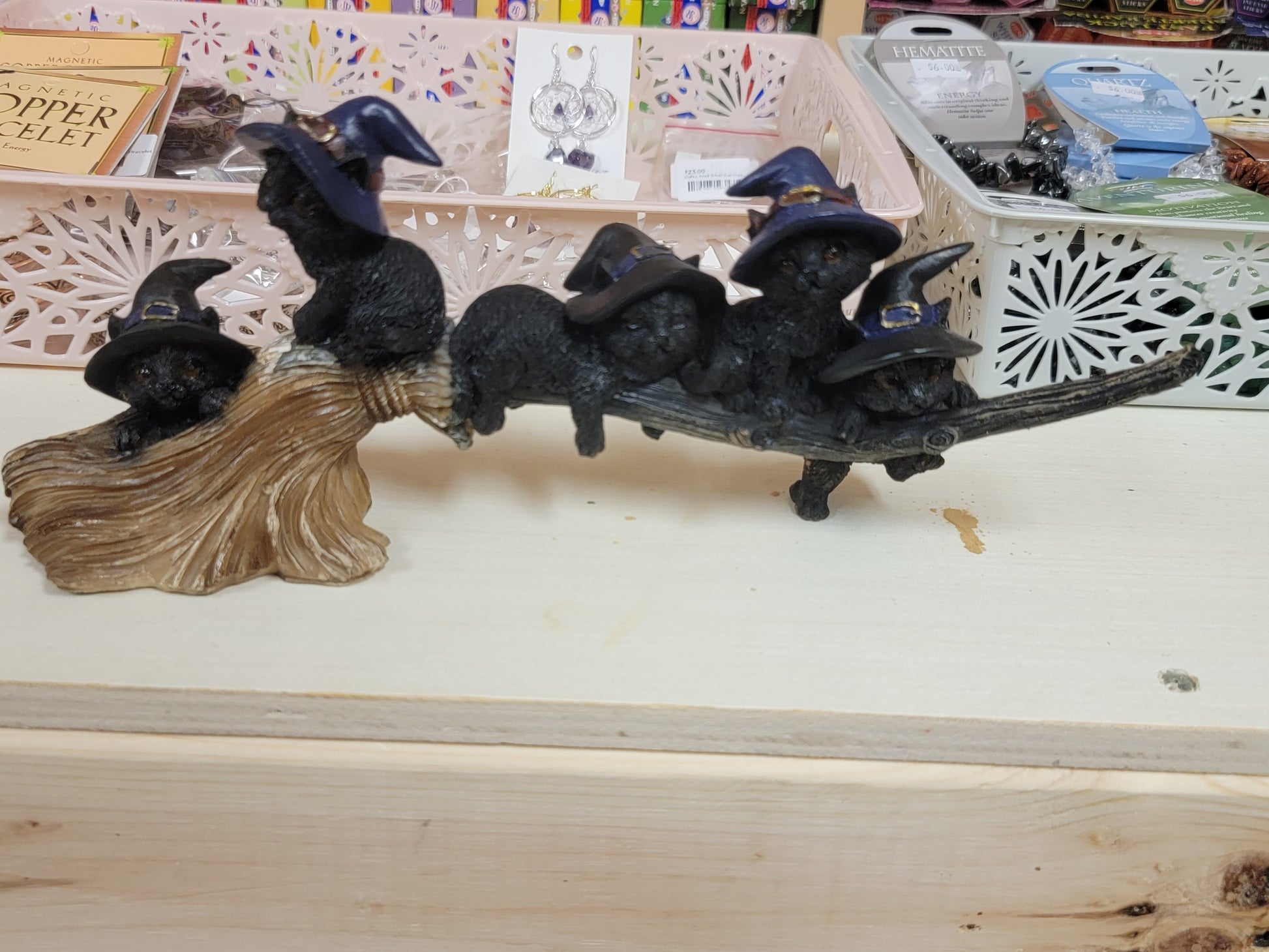 Magical Cats On Broom