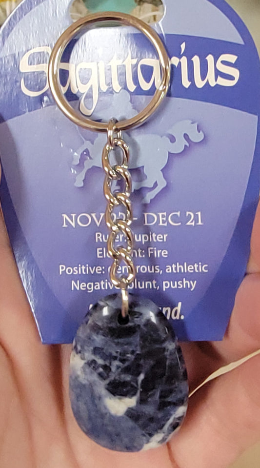 Sagittarius Zodiac Sodalite Keychain