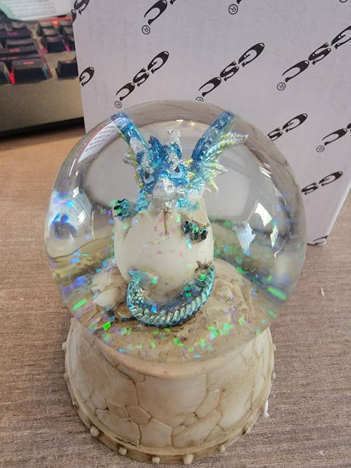 Blue Dragon on Egg Water Globe